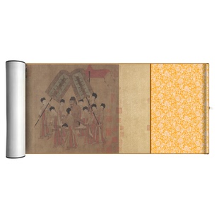 阎立本《步辇图》真迹原色高清微喷复制品历史古画客厅挂墙装饰画