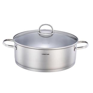 凌丰钢爵304不锈钢火锅家用煮面饺子汤锅火锅盆打边炉燃气电磁炉