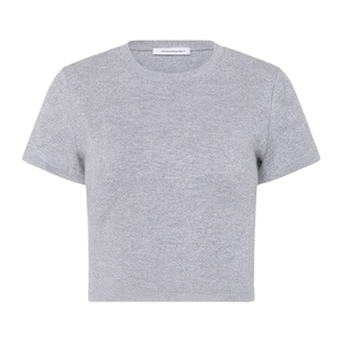 BM短袖女纯色圆领正肩T恤2026新款夏季短款内搭打底衫百搭上衣