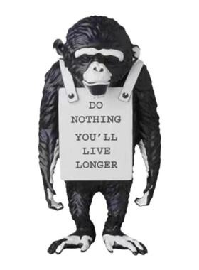 【八度空间】现代轻奢儿童房样板间床头柜黑猩猩手表饰品摆件组合