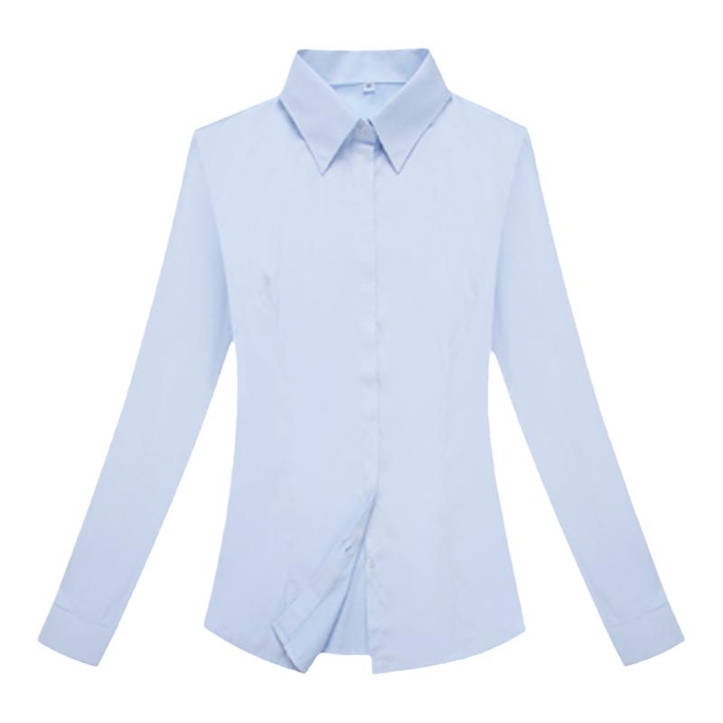 新款建行工作服女衬衫蓝色夏季长短袖衬衣工装大码银行行服职业装