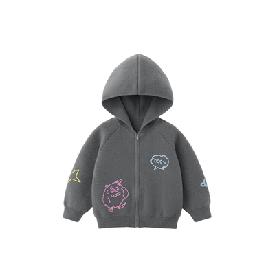 抗静电齐齐熊宝宝毛衣秋冬连帽