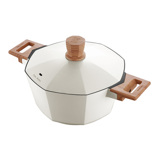 卡特马克八角汤锅有钛不粘锅炖锅家用蒸锅煮锅煲汤锅燃气灶电磁炉