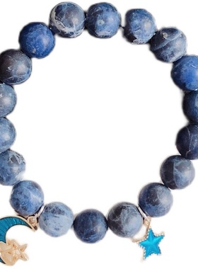 原创深蓝渐变磨砂手链小众设计