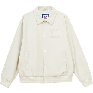 SEASON HIGH秋季新款NFL联名宽松舒适字母刺绣翻领夹克男装