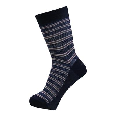 百富男士高针织丝光棉中筒袜