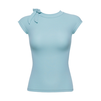 短袖围巾领气质百搭修身上衣T恤