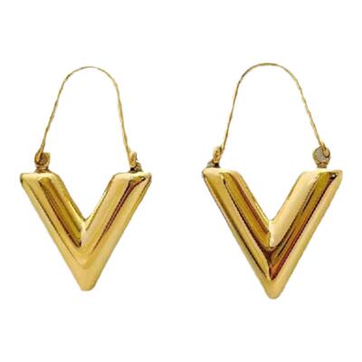 2021新款复古V形字母耳钉