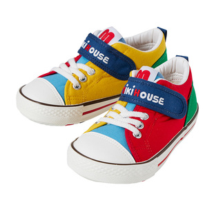 MIKIHOUSE童鞋日本制帆布鞋抗菌抗病毒英伦风彩虹升级款学步四季