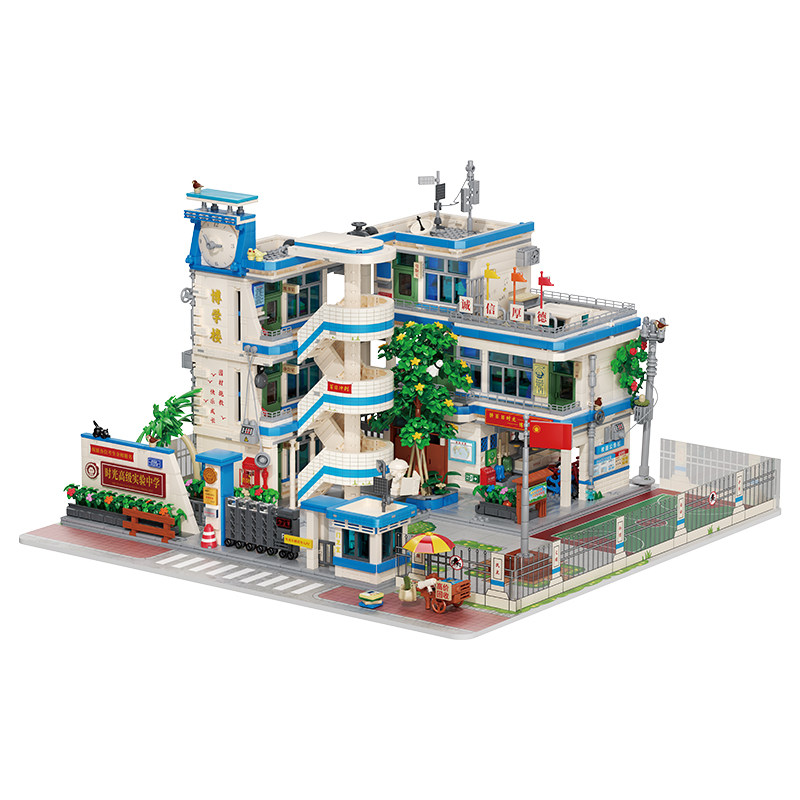 未及8090青葱校园大型街景积木