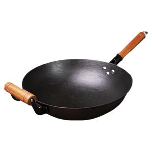 陈枝记铸铁锅家用圆底无涂层炒菜锅官方旗舰店炒锅生铁老式柴火锅