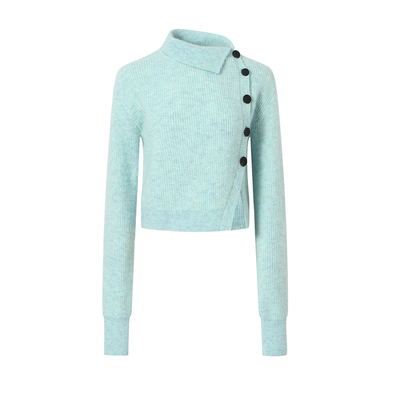 显白洋气设计感翻领修身短款上衣