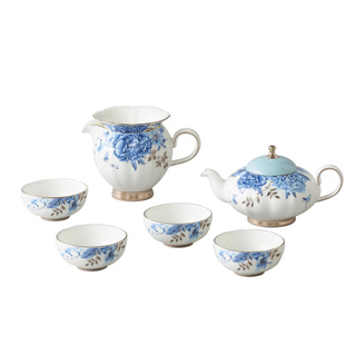 【新品上市】永丰源铂金青花茶具套装轻奢中式下午茶整套家用送礼