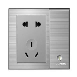 俊朗开关插座面板JUNON官方旗舰拉丝灰哑砂灰86暗装家用套餐二三