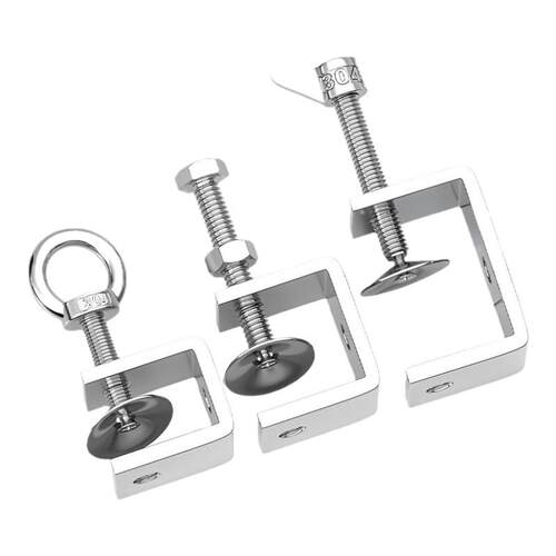 天卓五金304不锈钢老虎卡子U型 C型夹钢管方形手拧吊环夹紧器开口