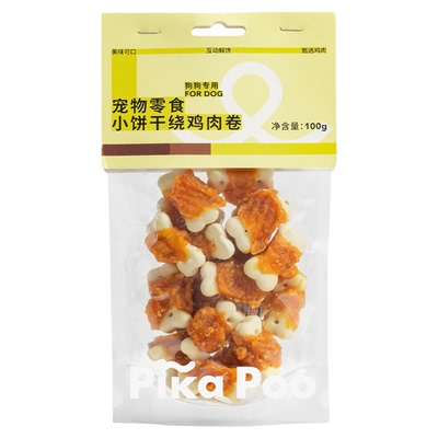 匹卡噗pikapoo小饼干绕鸡肉磨牙棒大中小型犬解馋耐咬狗营养零食