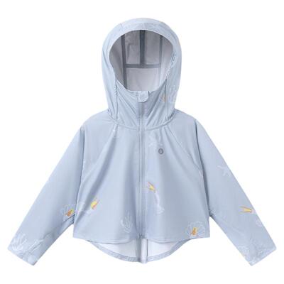 babylove婴幼儿防晒衣夏季防紫外线凉感外套宝宝连帽上衣梦幻蓝海