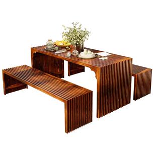 户外院子里的桌椅室外庭院网红茶桌休闲凉亭公园组合花园一桌两椅