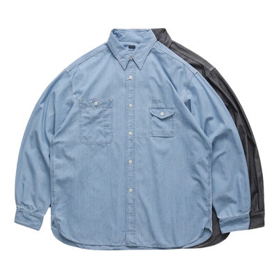 现货 NANAMICA REGULAR CHAMBRAY SHIRT 绳染钱布雷复古休闲衬衫