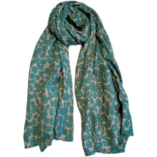 超洋气豹纹围巾女秋冬季韩版百搭双面仿羊绒大披肩加厚保暖围脖