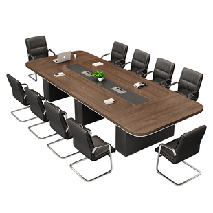会议桌简约现代长桌10/12/14人位工作台办公桌大型会议室桌椅组合