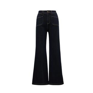 绫致Vero Moda牛仔裤女秋冬原色复古明线高腰牛仔裤简约