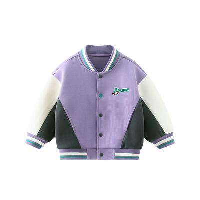 齐齐熊男童棒球服外套撞色拼接