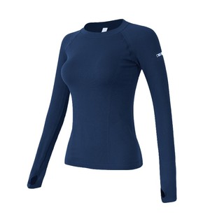 瑜伽服女户外跑步骑行训练速干运动上衣秋冬紧身圆领健身长袖套装