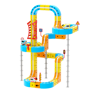 2026新款积木百变磁力轨道车玩具DIY益智3拼装女男孩儿童生日礼物