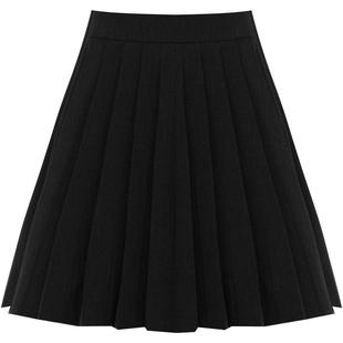 DPLAY【惠品】学院风JK裙百褶裙黑色半身裙女高腰a字裙短裙半裙