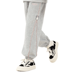 迪士尼女童裤子25新款冬装加绒加厚儿童运动裤休闲裤中大童卫裤