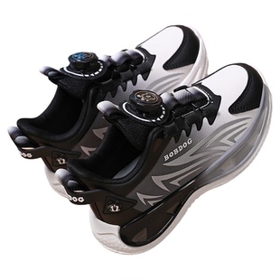 巴布豆童鞋男童运动鞋子2026春秋季新款皮面防水中大童儿童跑步鞋