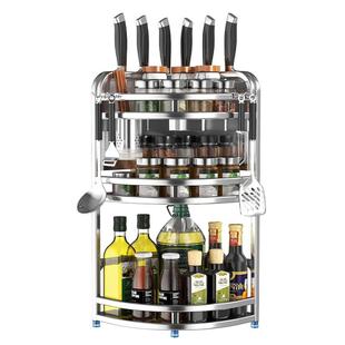 不锈钢转角调料置物架厨房多功能油盐酱醋收纳架调味品架子三角架
