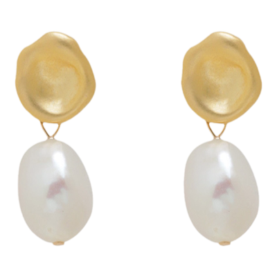 伊灿天然淡水巴洛克珍珠耳环耳夹