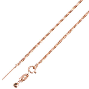 s925银珍珠穿小孔针式链diy配件项链女穿珠链子镀18K金锁骨肖邦链