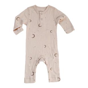 莫代尔棉经典坑条婴儿无骨连体衣爬服内搭打底衣长袖哈衣宝宝睡衣
