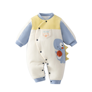 婴儿衣服初冬洋气外穿连体衣婴幼儿a类超萌冬装外出服男宝家居服