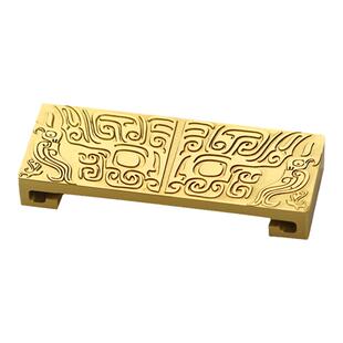 黄铜饕餮纹墨台砚台墨床文房器具置物架笔搁创意摆件中式高档礼品