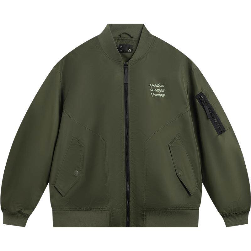 李宁外套男梭织运动飞行夹克