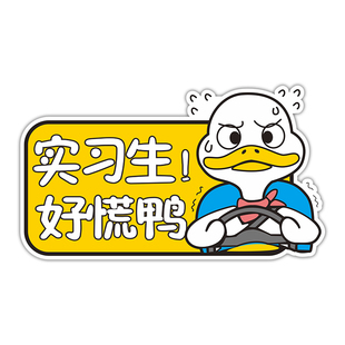 女司机反光防水提示牌磁性粘贴实习车贴搞笑个性可爱鸭新手上路