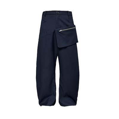 JCAESAR WORKWEAR TROUSERS 双腰工装侧袋长裤 黑蓝面料 蜂窝肌理