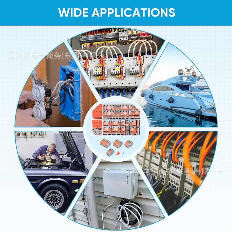 120pcs 防水连接器24-12 AWG紧凑型阻燃快速断开导线接线端子