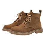 牛反绒马丁靴男中帮高街风短靴高帮休闲复古沙漠工装靴大黄靴真皮