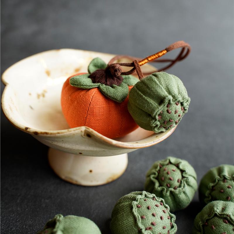 布说 手工刺绣香包柿子莲蓬DIY材料包香囊挂脖随身车载挂件小礼品