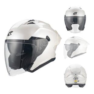 比尔莫拉(BILMOLA)摩托车头盔男女双镜片半盔机车赛车安全帽四季