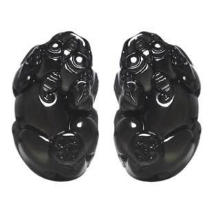 奥莱依天然黑曜石貔貅金曜石冰曜石冰种冰彩皮丘皮休麒麟手链配件