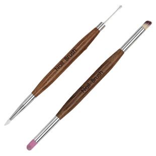 卡妞双头多功能檀木雕花笔日式取胶刮胶压花彩绘涂蹭魔镜粉棒工具