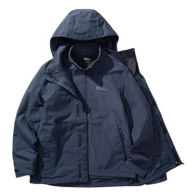 JackWolfskin狼爪冲锋衣男秋冬户外软壳内胆三合一外套5122271