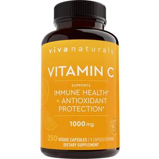 viva美国进口天然维生素C美白嫩肤VC维他命1000mg维C胶囊250粒