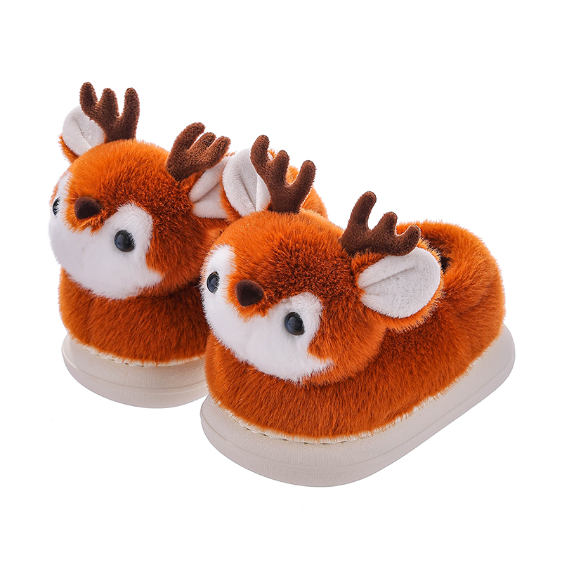 专贝儿童棉鞋冬季爆款男女童居家外出防滑耐磨宝宝卡通亲子款棉拖